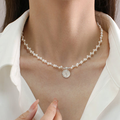 Natural Pearl Necklace Women's French Design