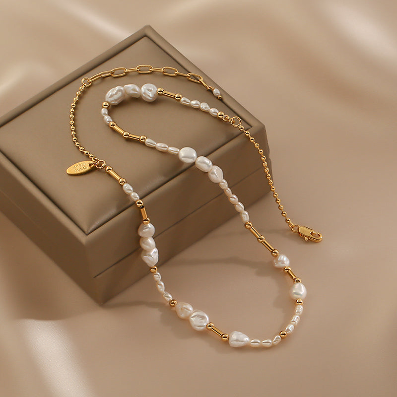 Vintage Fashion Baroque Freshwater Pearl Necklace for women