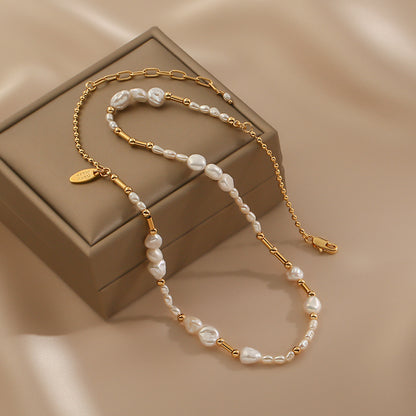 Vintage Fashion Baroque Freshwater Pearl Necklace for women