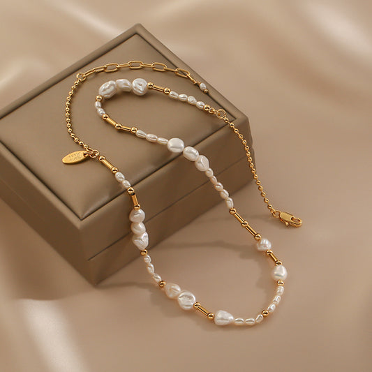 Vintage Fashion Baroque Freshwater Pearl Necklace for women