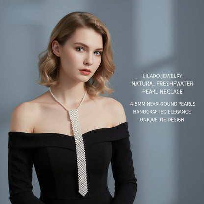 Hand-woven pearl tie