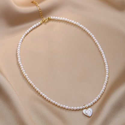 Natural Pearl Necklace, Personalized Design, Baroque Love Pendant, Neck Chain, Women's Chain