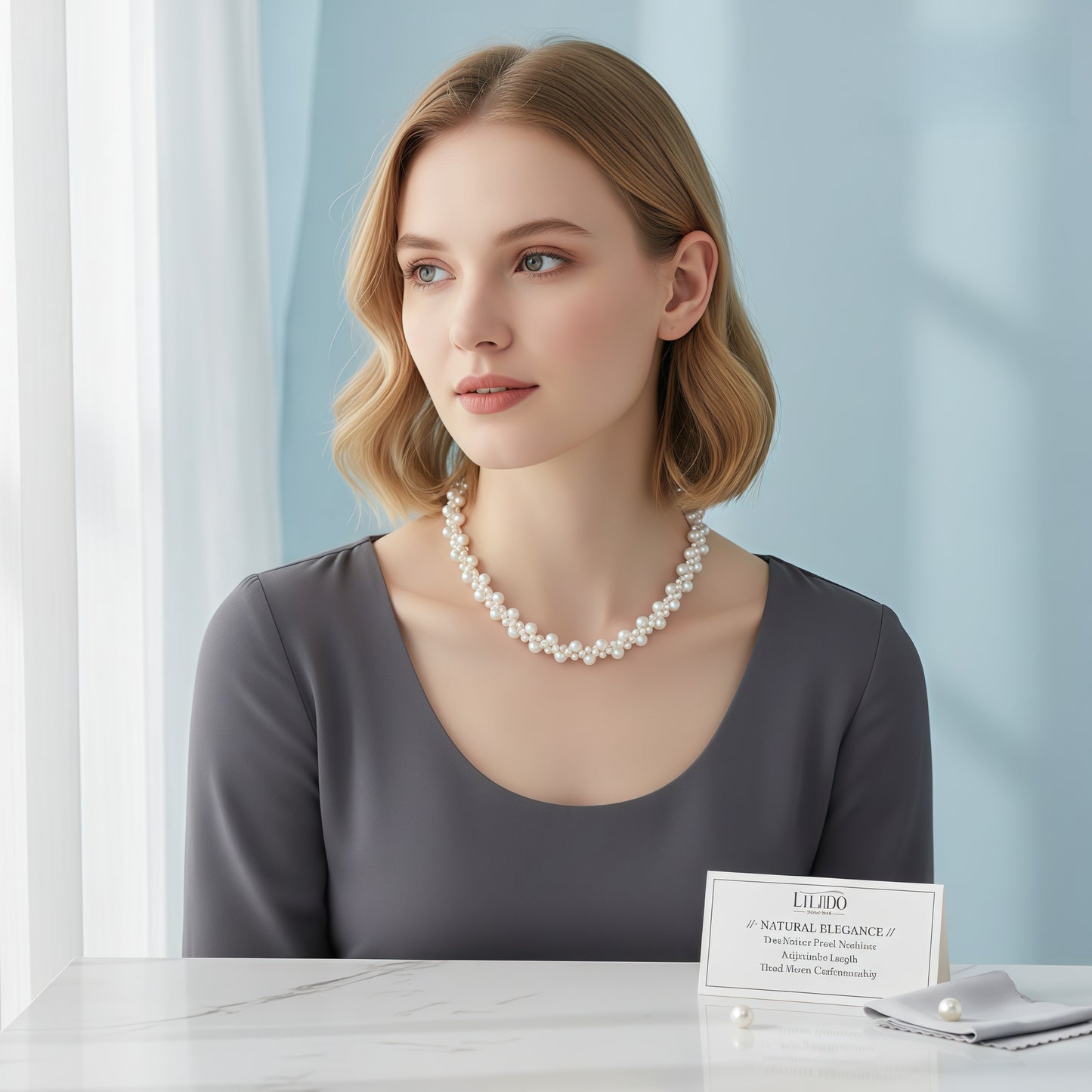 Pearl necklace woven choker