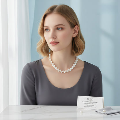 Pearl necklace woven choker