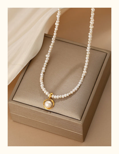 Natural freshwater pearl necklace women's fashion jewelry