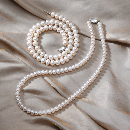 Natural freshwater mother pearl necklace 925 sterling silver Mother's Day gift