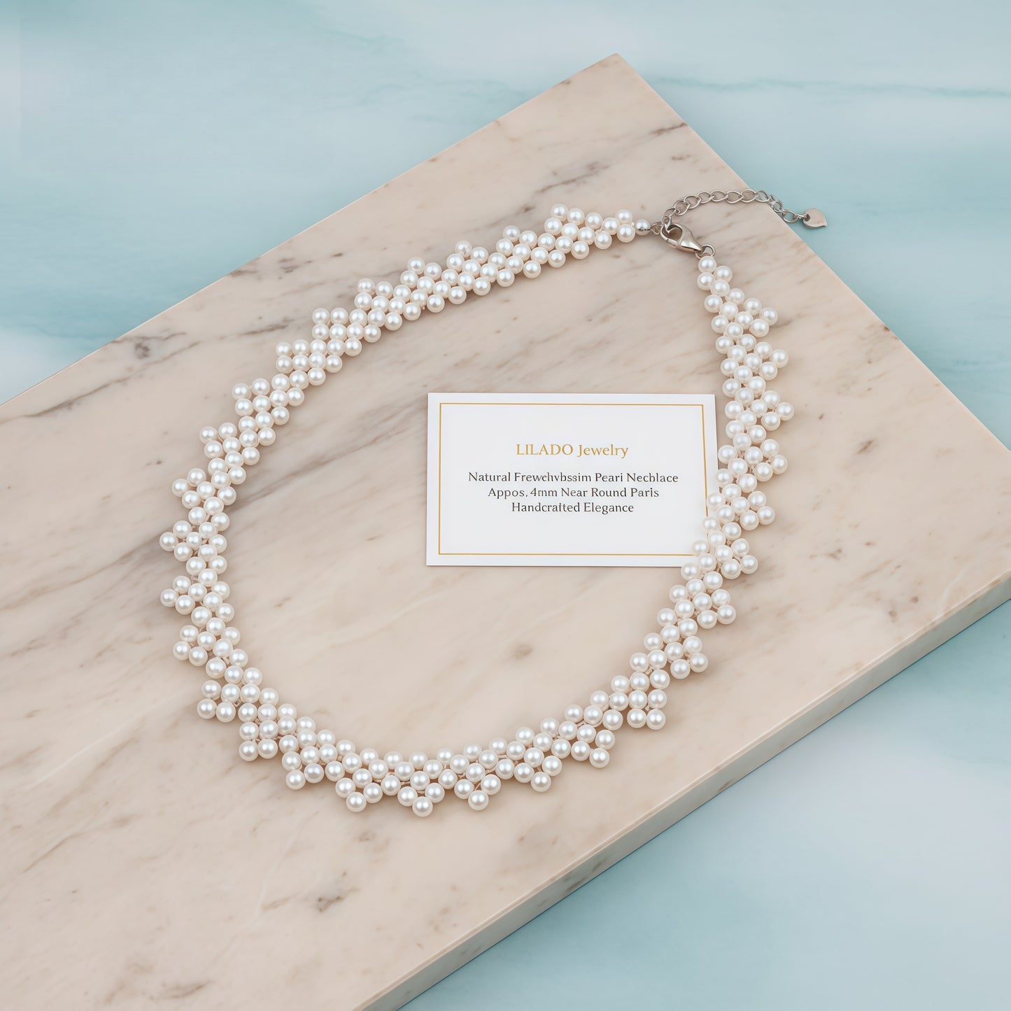 Pearl Necklace Lace Triangle Flower Chain