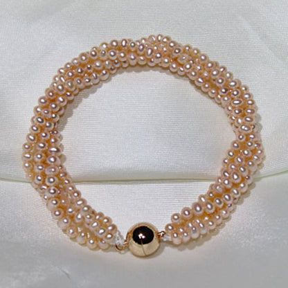 Multi-layer freshwater pearl bracelet jewelry 3-4mm