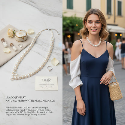 Natural freshwater pearl love necklace