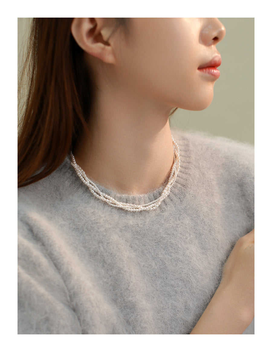 Multi-layer pearl necklace women's 2025 new popular neck chain