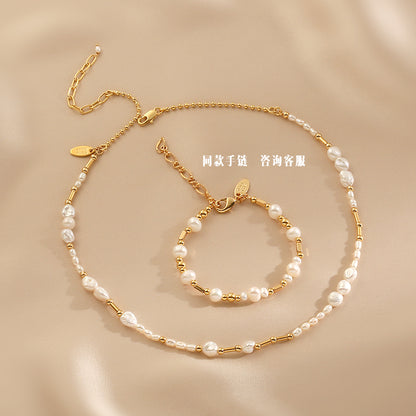 Vintage Fashion Baroque Freshwater Pearl Necklace for women