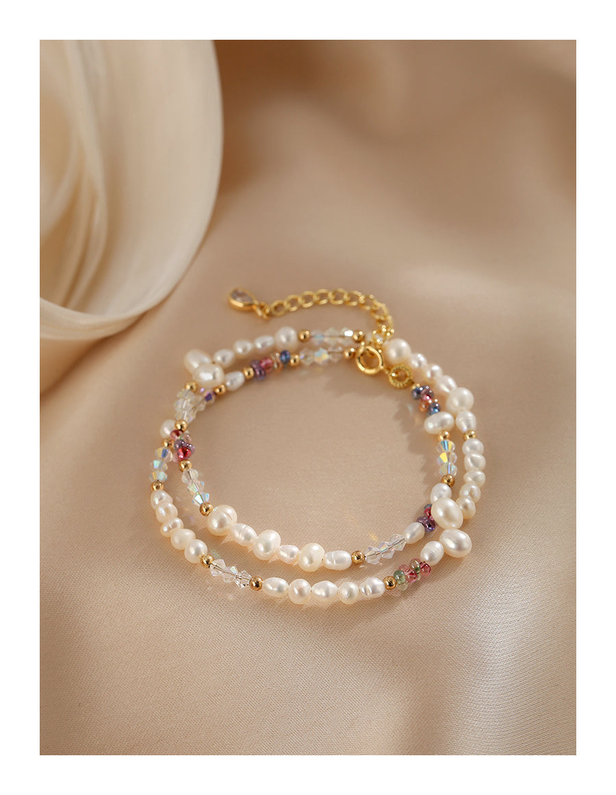 Natural Baroque Pearl Bracelet Necklace Set Colored Necklace