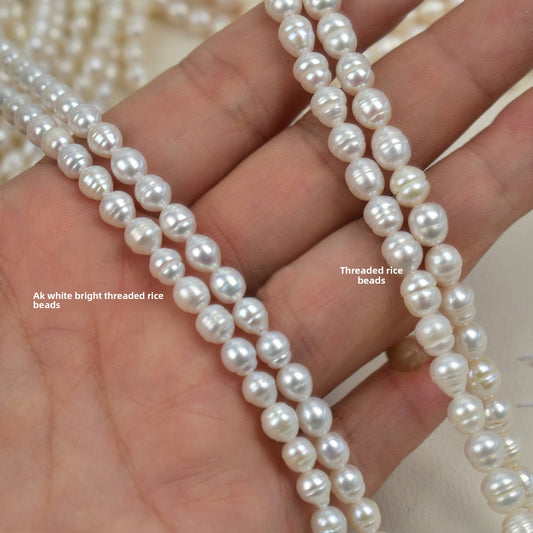 1031 Natural Freshwater Pearls 5-6mm Strong Light Rice Beads DIY Loose Beads
