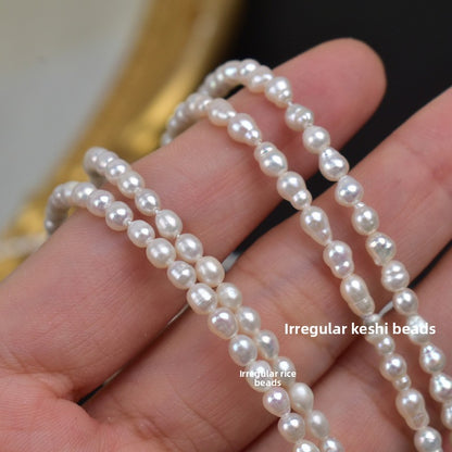 1140 3-4Mm keshi rice beads pearl rice beads natural freshwater pearl DIY handmade jewelry