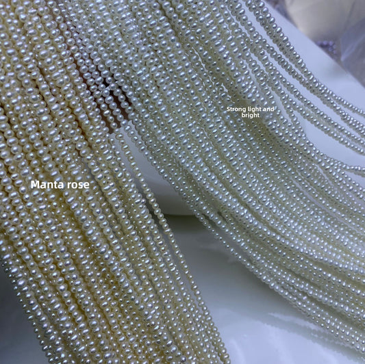 1156 cost-effective 2-3mm strong light, round small pearl natural fresh water, pearl necklace work in progress